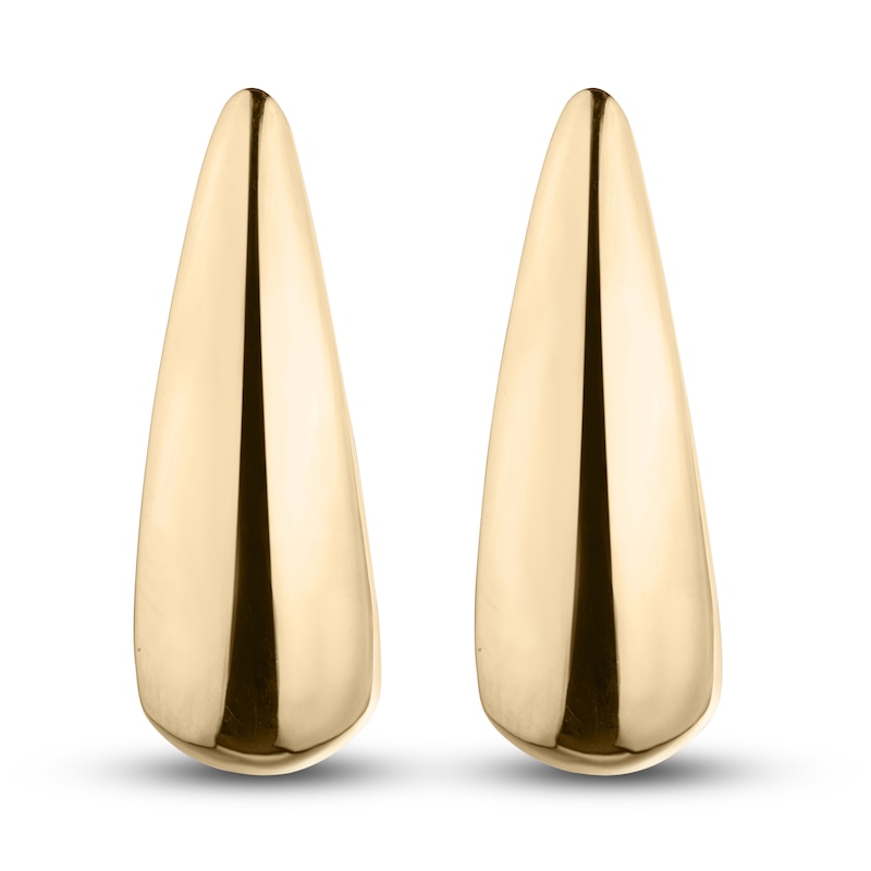 Main Image 1 of Hollow Tube Hoop Earrings 14K Yellow Gold 7.5mm