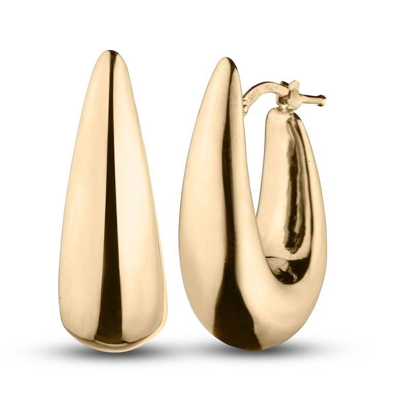 Main Image 2 of Hollow Tube Hoop Earrings 14K Yellow Gold 7.5mm