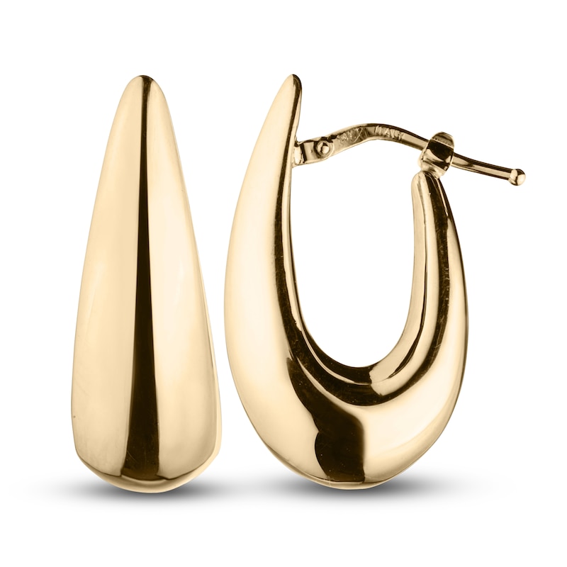 Main Image 3 of Hollow Tube Hoop Earrings 14K Yellow Gold 7.5mm