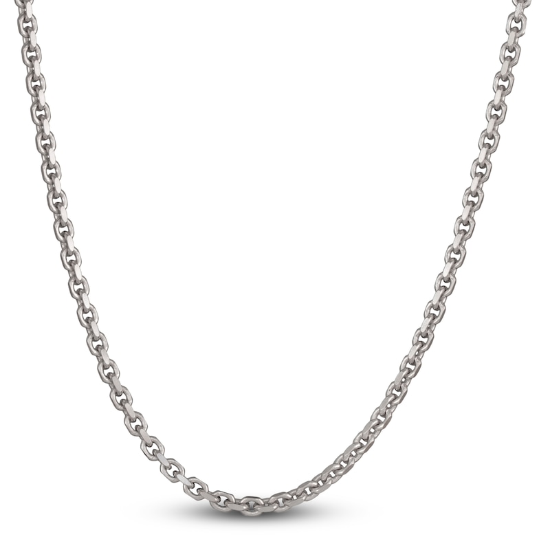 Main Image 1 of Solid Square Cable Chain Necklace Sterling Silver 24" 5.0mm