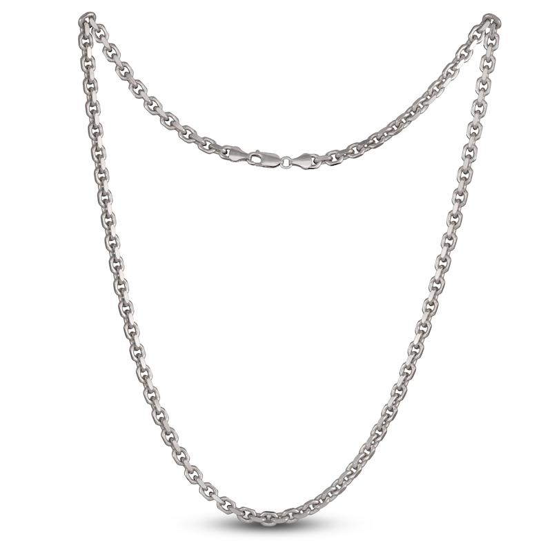 Main Image 2 of Solid Square Cable Chain Necklace Sterling Silver 24" 5.0mm