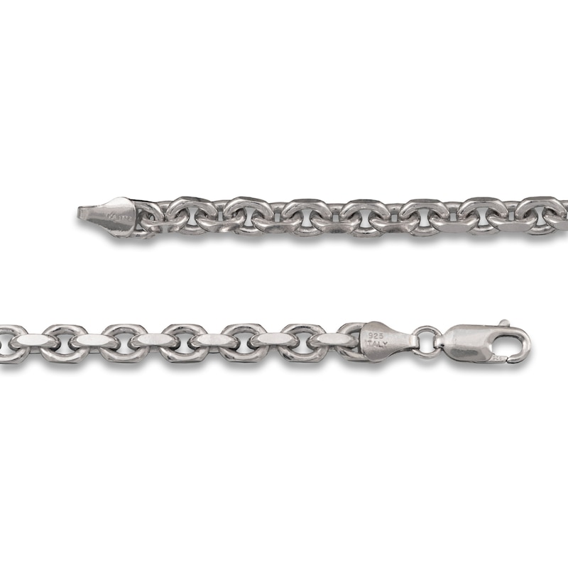 Main Image 3 of Solid Square Cable Chain Necklace Sterling Silver 24" 5.0mm