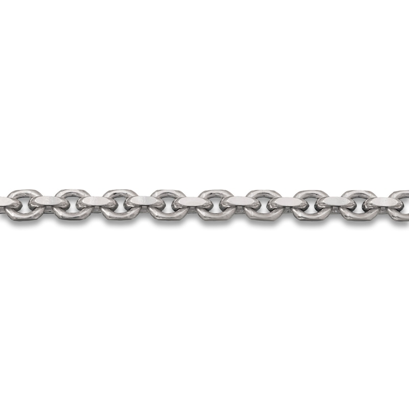 Main Image 4 of Solid Square Cable Chain Necklace Sterling Silver 24" 5.0mm