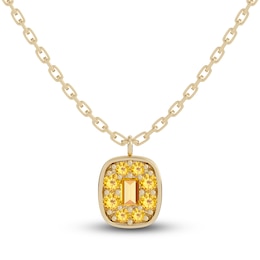 Juliette Maison Natural Citrine Pendant Necklace 10K Yellow Gold