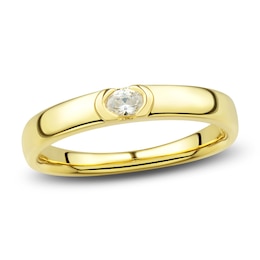 Men's Diamond Wedding Ring 1/4 ct tw Oval 14K Yellow Gold