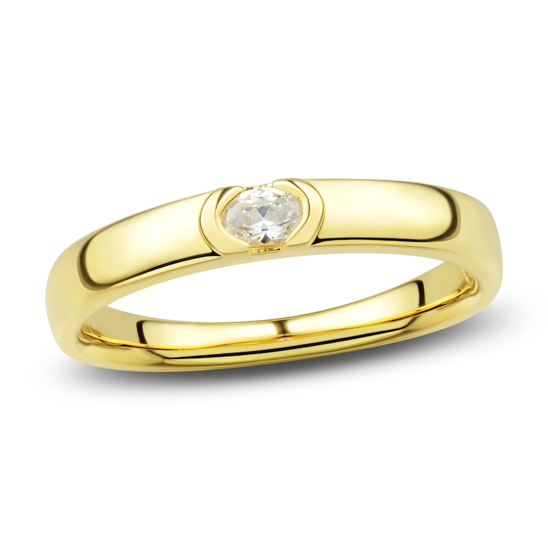 Main Image 1 of Men's Diamond Wedding Ring 1/4 ct tw Oval 14K Yellow Gold