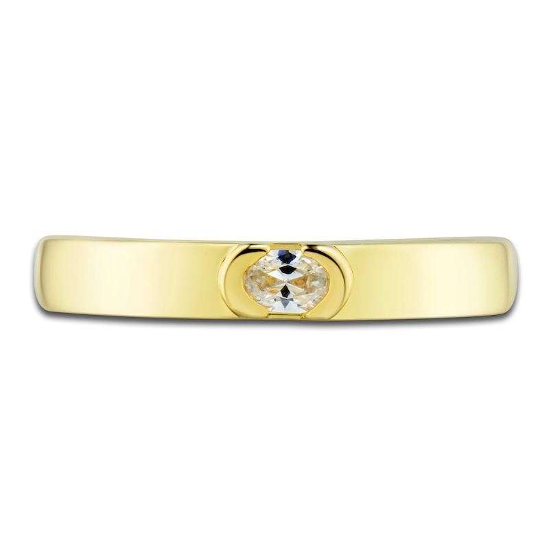 Main Image 3 of Men's Diamond Wedding Ring 1/4 ct tw Oval 14K Yellow Gold