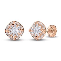 Diamond Earrings 3/8 ct tw Round 10K Rose Gold