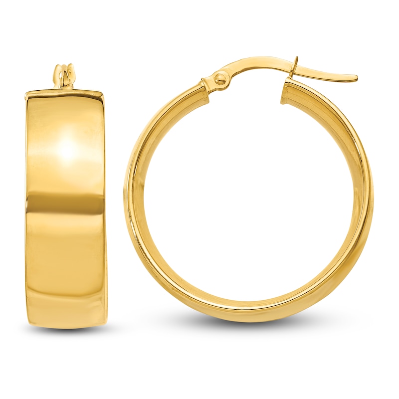 Large Hoop Earrings 14K Yellow Gold 7.75mm