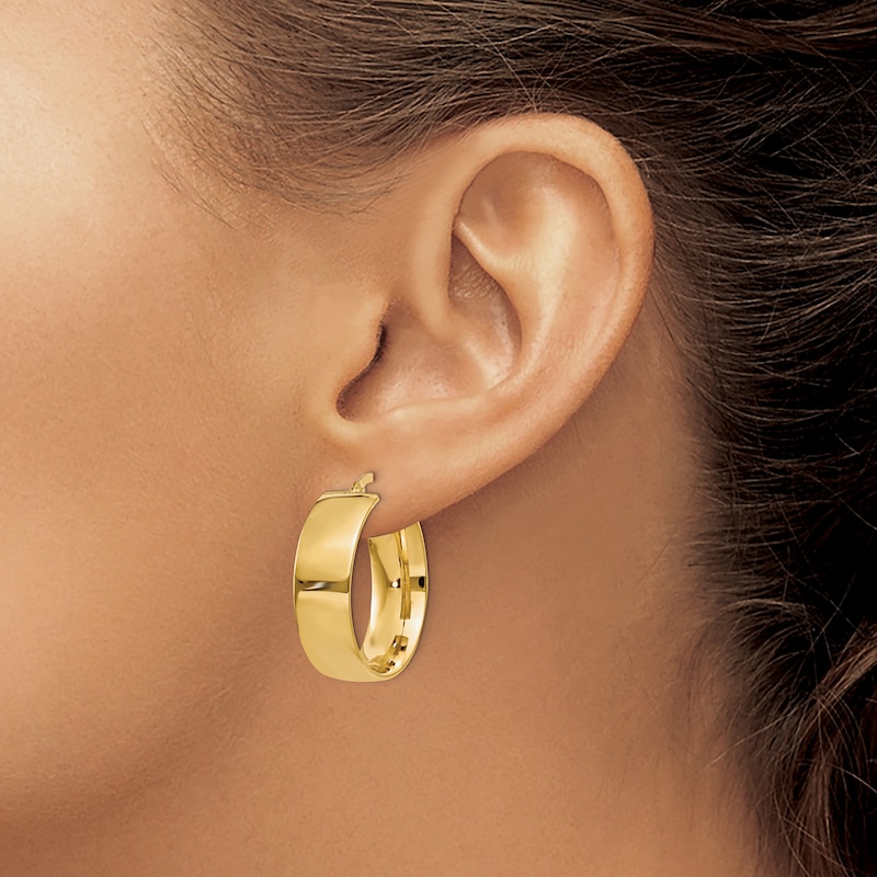 Large Hoop Earrings 14K Yellow Gold 7.75mm