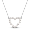 Thumbnail Image 0 of Freshwater Cultured Pearl Heart Pendant Necklace 14K White Gold 17"