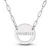 Thumbnail Image 1 of Engravable High-Polish Circle Necklace Sterling Silver 18" 19mm