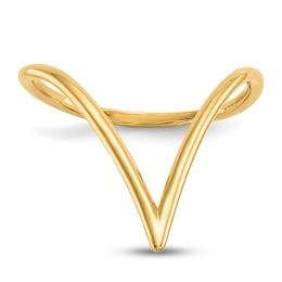 High-Polish Chevron Ring 14K Yellow Gold