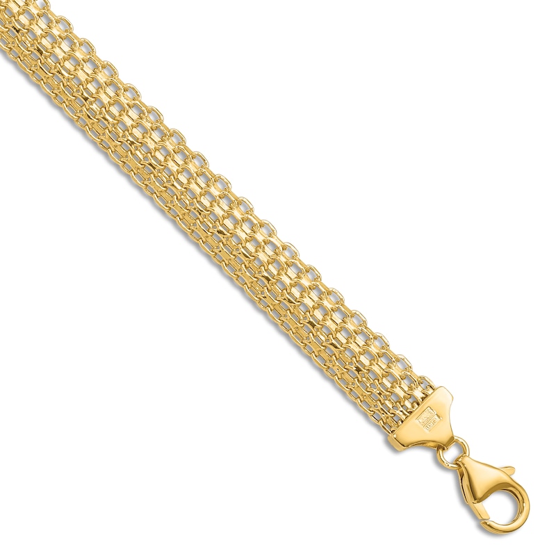 Main Image 1 of High-Polish Bismark Chain Bracelet 14K Yellow Gold 7.5"