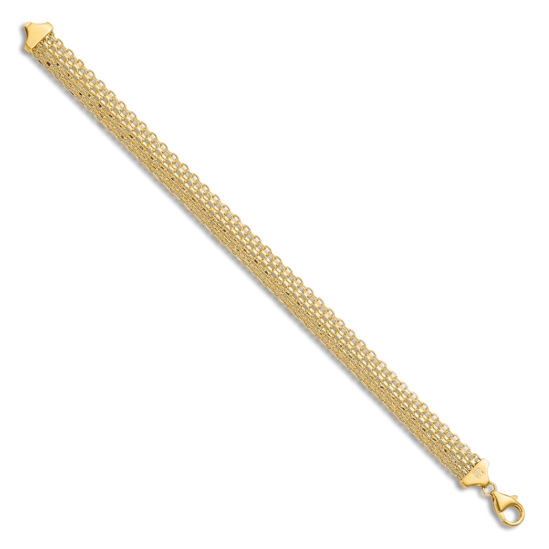 Main Image 2 of High-Polish Bismark Chain Bracelet 14K Yellow Gold 7.5"