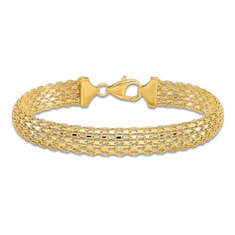 Main Image 3 of High-Polish Bismark Chain Bracelet 14K Yellow Gold 7.5"