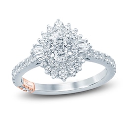Pnina Tornai Diamond Engagement Ring 1-1/4 ct tw Oval/Baguette /Round 14K White Gold