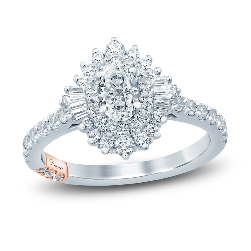 Main Image 1 of Pnina Tornai Diamond Engagement Ring 1-1/4 ct tw Oval/Baguette /Round 14K White Gold