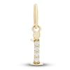 Initial I Necklace Charm Diamond Accents 10K Yellow Gold