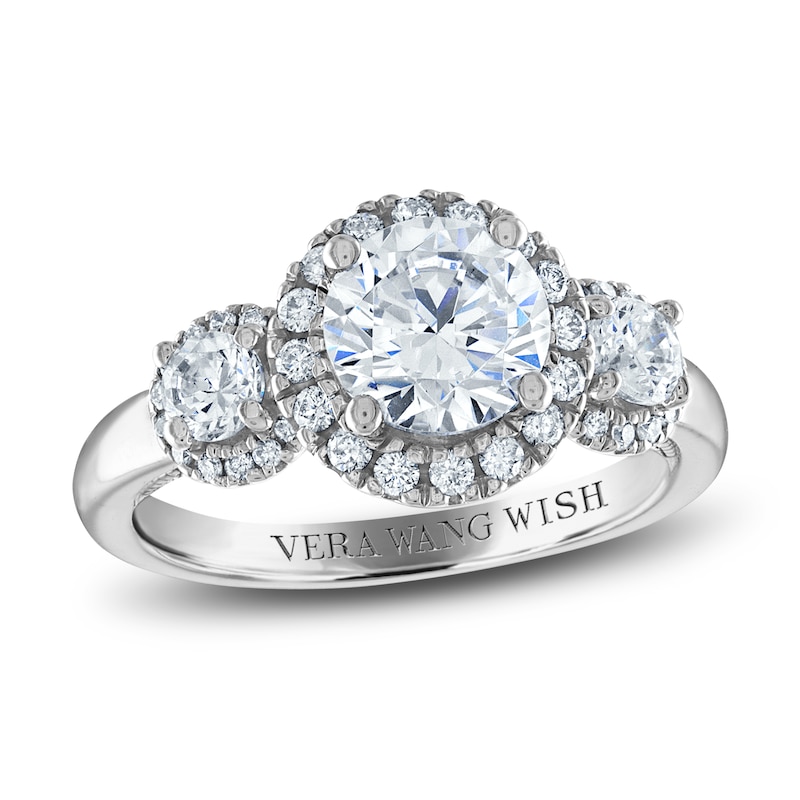 Vera Wang WISH Diamond Engagement Ring 2-1/4 ct tw Round 18K White Gold