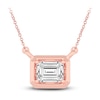 Thumbnail Image 1 of Diamond Pendant Necklace 3/8 ct tw Emerald 14K Rose Gold 18" (SI2,I)