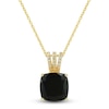 Thumbnail Image 1 of Natural Onyx Pendant Necklace 1/20 ct tw Diamonds 10K Yellow Gold 18"