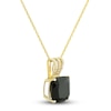 Thumbnail Image 2 of Natural Onyx Pendant Necklace 1/20 ct tw Diamonds 10K Yellow Gold 18"