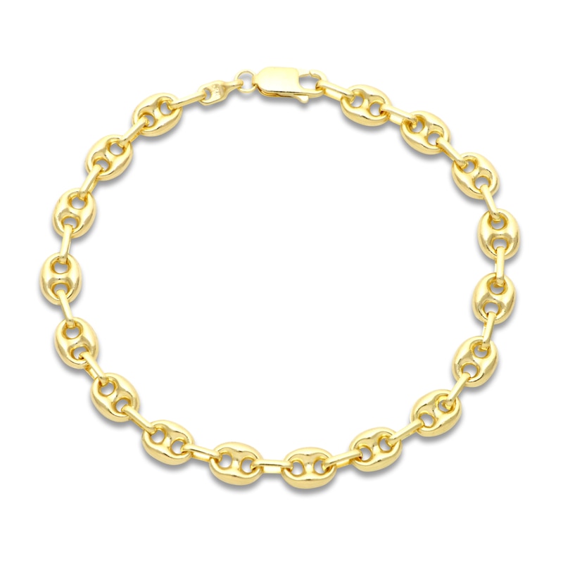 Main Image 1 of Italia D'Oro Hollow Puffy Mariner Link Bracelet 14K Yellow Gold 8"