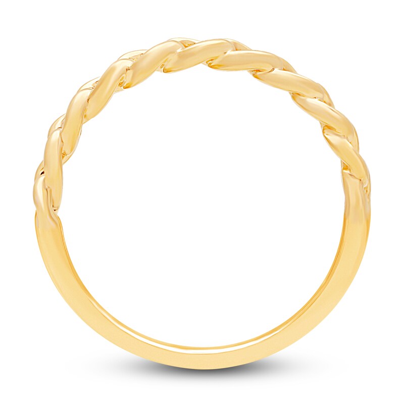Main Image 3 of Diamond Curb Ring 1/4 ct tw Round 14K Yellow Gold