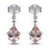 Thumbnail Image 1 of Natural Morganite Dangle Earrings 1/20 ct tw Diamonds 10K White Gold