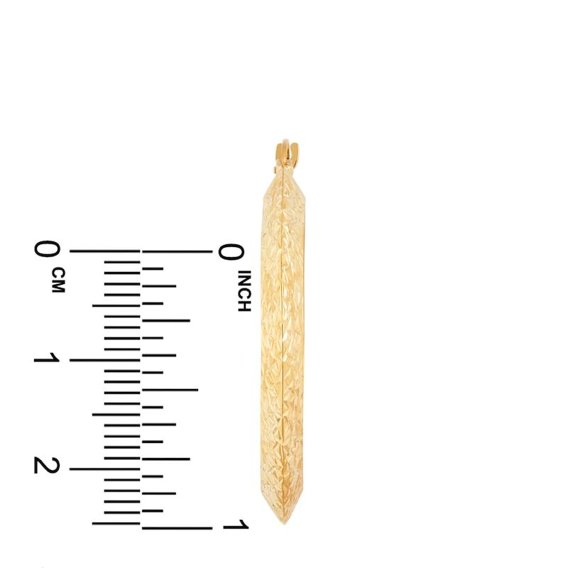 Main Image 2 of Diamond-Cut Hoop Earrings 14K Yellow Gold 35mm