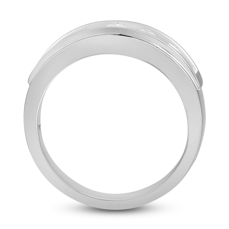Main Image 3 of Men's Diamond Anniversary Ring 1 ct tw Round 14K White Gold