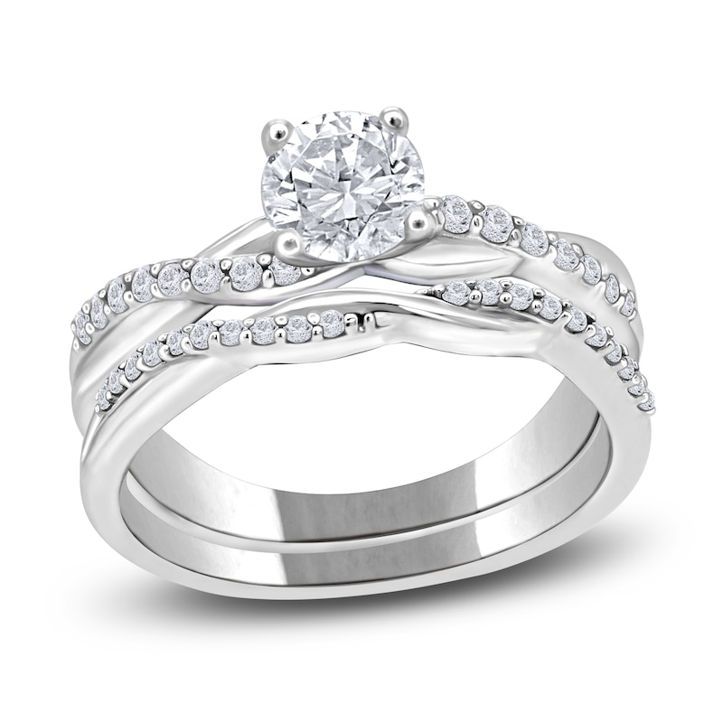 Main Image 1 of Diamond Twist Bridal Set 3/8 ct tw Round 14K White Gold