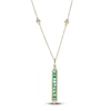 Thumbnail Image 1 of Natural Emerald Necklace 1/10 ct tw Diamonds 14K Yellow Gold 18"