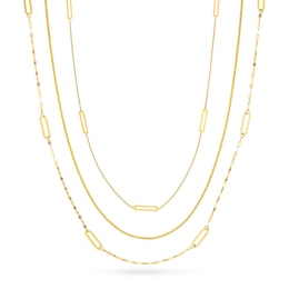 Wheat Chain Necklace Set 14K Yellow Gold