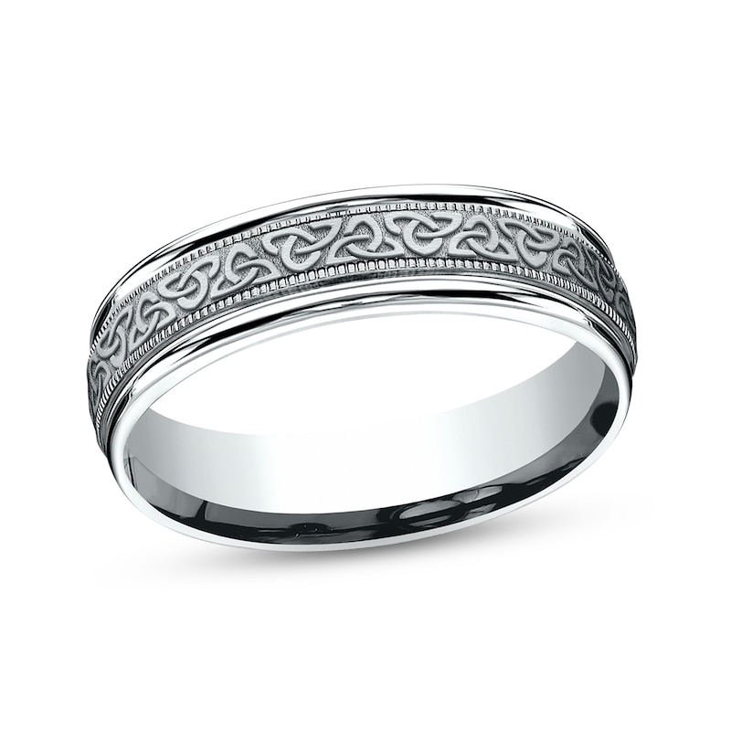 Main Image 1 of Celtic Knot Wedding Band 14K White Gold 6.0mm