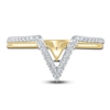 Thumbnail Image 3 of Diamond Chevron Ring 1/6 ct tw Round 14K Two-Tone Gold