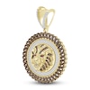 Thumbnail Image 1 of Bourbon-Colored Diamonds Men's Lab-Created Ruby Charm 1/4 ct tw Brown & White Diamonds 10K Yellow Gold