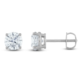 Certified Round-Cut Diamond Solitaire Stud Earrings 1/2 ct tw Platinum (VS2/F)