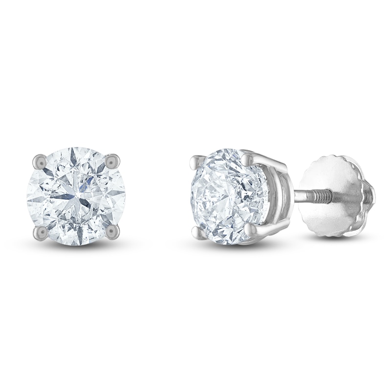 Main Image 2 of Certified Round-Cut Diamond Solitaire Stud Earrings 1/2 ct tw Platinum (VS2/F)