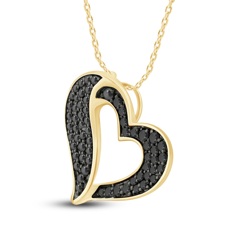 Main Image 2 of Pnina Tornai Black Diamond Heart Necklace 3/8 ct tw 14K Yellow Gold