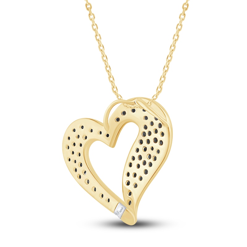 Main Image 3 of Pnina Tornai Black Diamond Heart Necklace 3/8 ct tw 14K Yellow Gold
