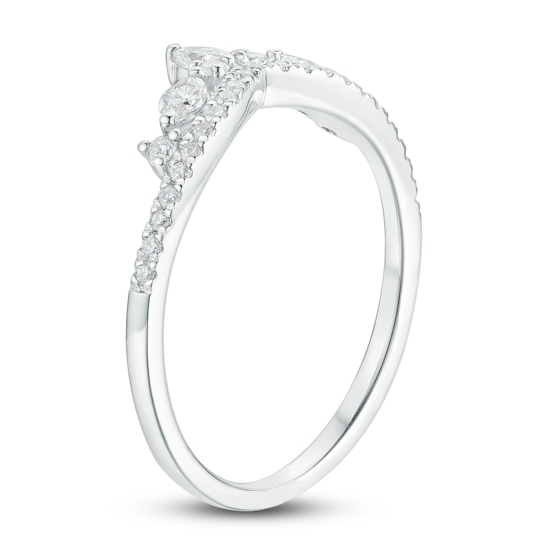 Main Image 2 of Marquise & Round-Cut Diamond Contour Anniversary Band 3/8 ct tw 14K White Gold