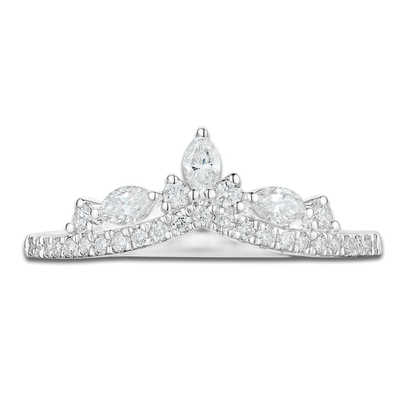 Main Image 3 of Marquise & Round-Cut Diamond Contour Anniversary Band 3/8 ct tw 14K White Gold