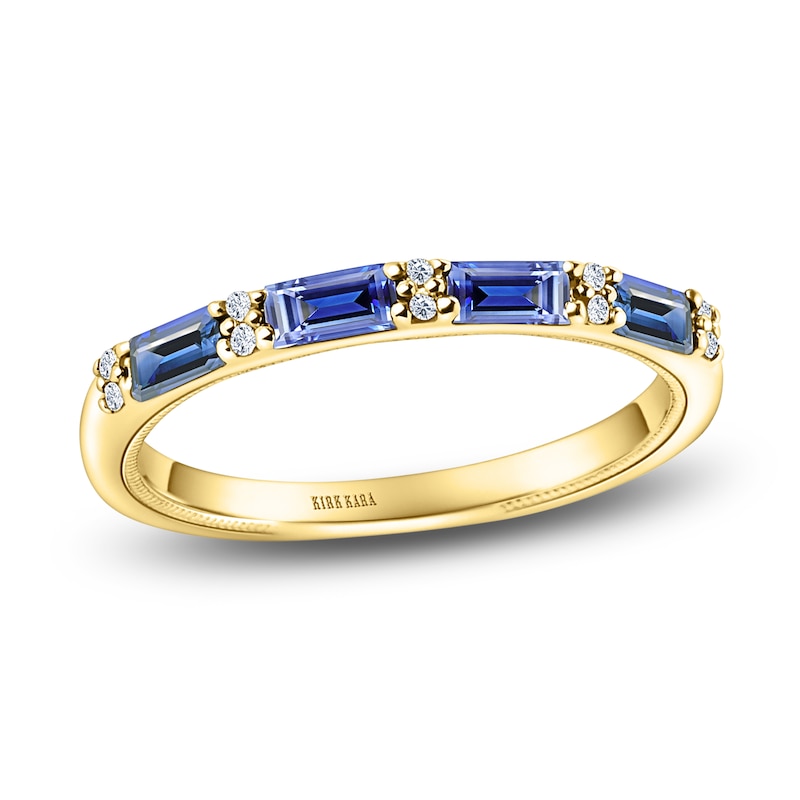 Main Image 1 of Kirk Kara Natural Blue Sapphire & Diamond Wedding Band 1/20 ct tw 14K Yellow Gold