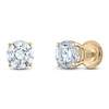 Thumbnail Image 1 of Certified Round-Cut Diamond Solitaire Stud Earrings 1-1/5 ct tw 14K Yellow Gold (I/I1)