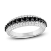 Thumbnail Image 1 of Black & White Diamond Anniversary Ring 1 ct tw 14K White Gold