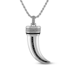 Thumbnail Image 1 of 1933 by Esquire Men's Black Diamond Horn Necklace 3/8 ct tw Sterling Silver 22"