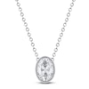 Thumbnail Image 0 of Oval-Cut Lab-Created Diamond Bezel-Set Solitaire Necklace 1 ct tw 18K White Gold 18" (F/VS2)