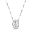 Thumbnail Image 1 of Oval-Cut Lab-Grown Diamond Bezel-Set Solitaire Necklace 1 ct tw 18K White Gold 18" (F/VS2)